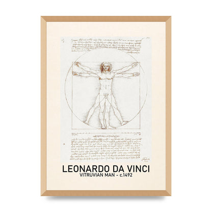Leonardo Da Vinci Vitruvian Man 1492 Art For The Home - A2 framed