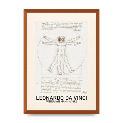 Leonardo Da Vinci Vitruvian Man 1492 Art For The Home - A2 framed