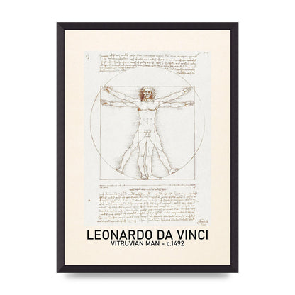 Leonardo Da Vinci Vitruvian Man 1492 Art For The Home - A2 framed