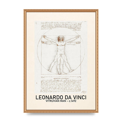 Leonardo Da Vinci Vitruvian Man 1492 Art For The Home - A2 framed
