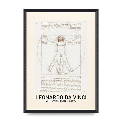 Leonardo Da Vinci Vitruvian Man 1492 Art For The Home - A2 framed
