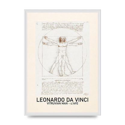 Leonardo Da Vinci Vitruvian Man 1492 Art For The Home - A2 framed