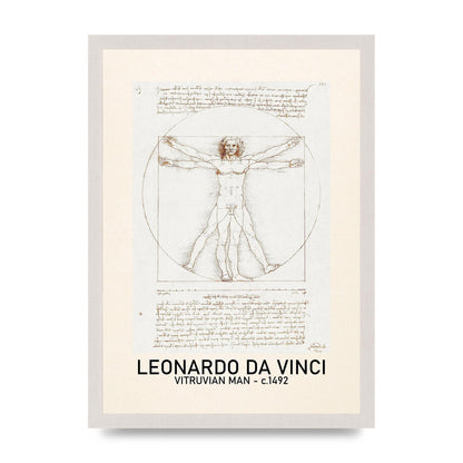 Leonardo Da Vinci Vitruvian Man 1492 Art For The Home - A3 framed
