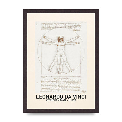 Leonardo Da Vinci Vitruvian Man 1492 Art For The Home - A3 framed
