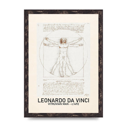 Leonardo Da Vinci Vitruvian Man 1492 Art For The Home - A3 framed