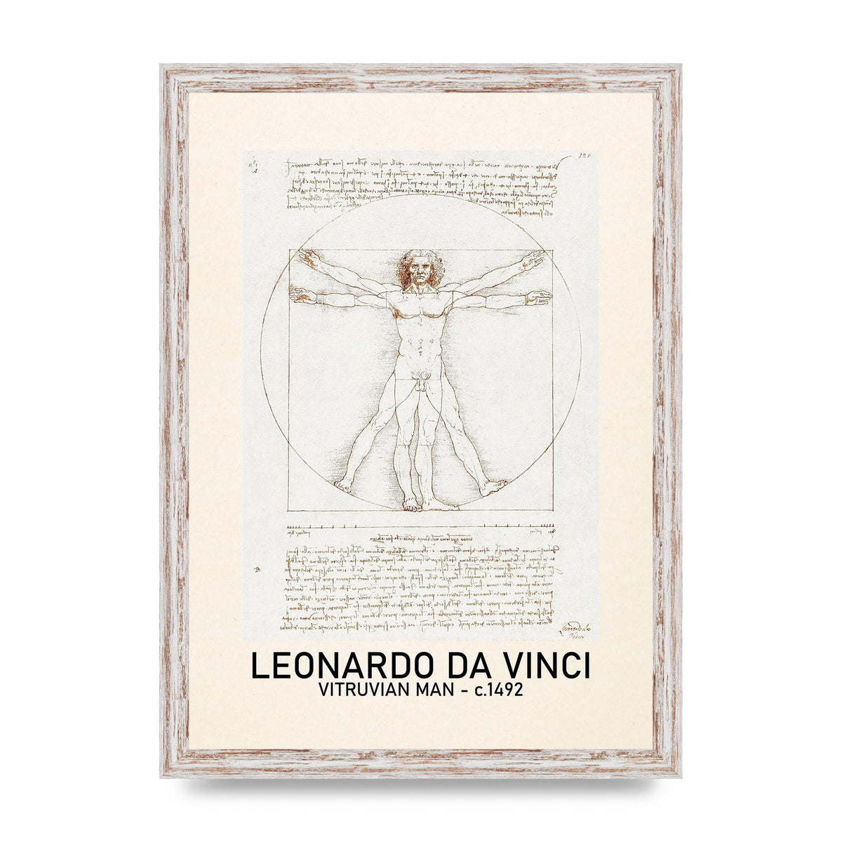 Leonardo Da Vinci Vitruvian Man 1492 Art For The Home - A3 framed