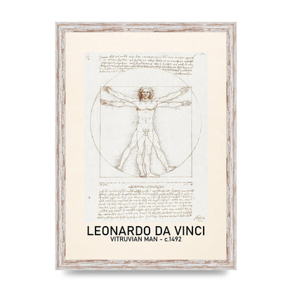Leonardo Da Vinci Vitruvian Man 1492 Art For The Home - A3 framed