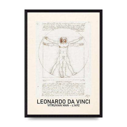 Leonardo Da Vinci Vitruvian Man 1492 Art For The Home - A3 framed