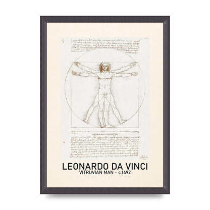 Leonardo Da Vinci Vitruvian Man 1492 Art For The Home - A3 framed