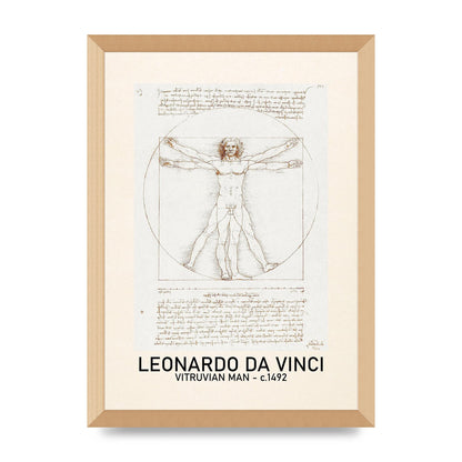 Leonardo Da Vinci Vitruvian Man 1492 Art For The Home - A3 framed