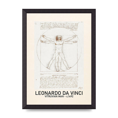 Leonardo Da Vinci Vitruvian Man 1492 Art For The Home - A3 framed