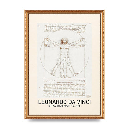 Leonardo Da Vinci Vitruvian Man 1492 Art For The Home - A3 framed