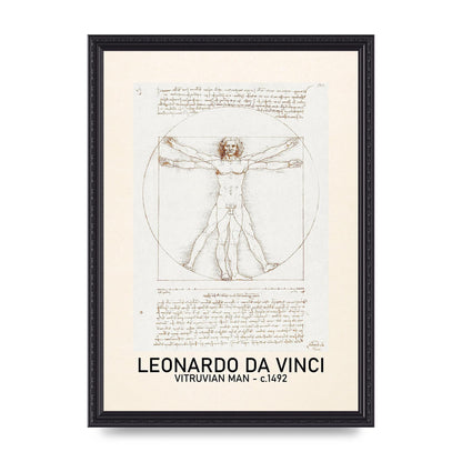 Leonardo Da Vinci Vitruvian Man 1492 Art For The Home - A3 framed