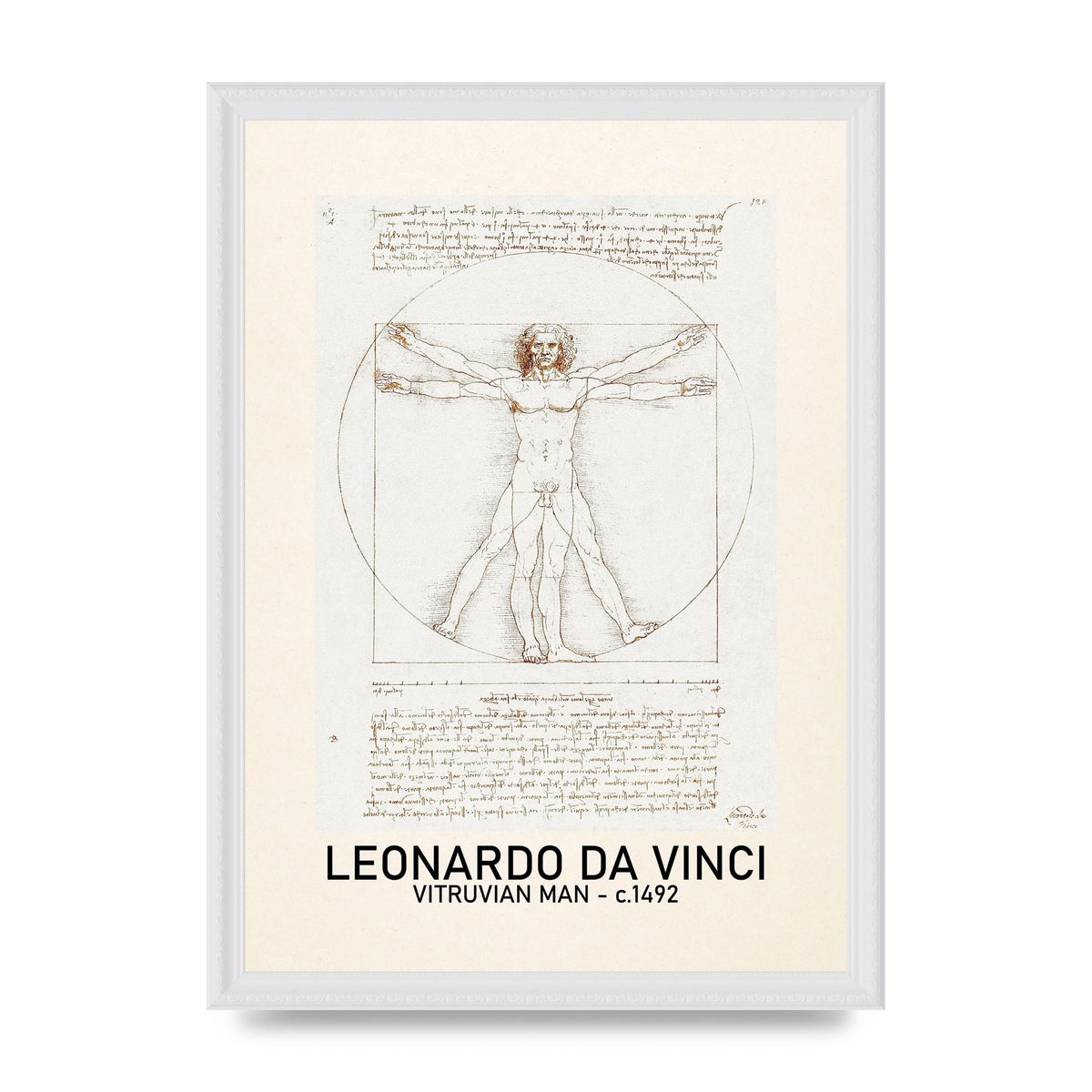 Leonardo Da Vinci Vitruvian Man 1492 Art For The Home - A3 framed