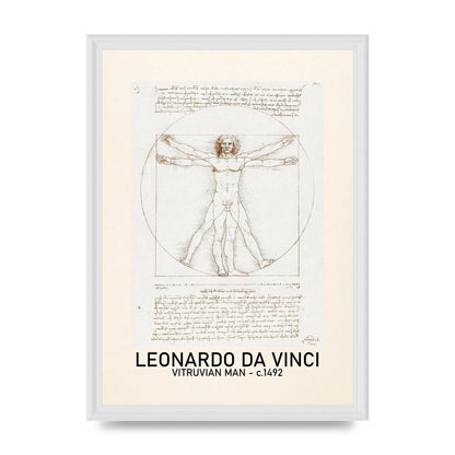 Leonardo Da Vinci Vitruvian Man 1492 Art For The Home - A3 framed