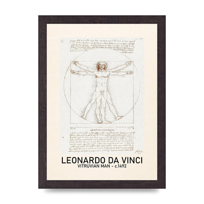 Leonardo Da Vinci Vitruvian Man 1492 Art For The Home - A4 framed