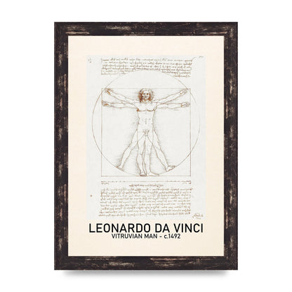 Leonardo Da Vinci Vitruvian Man 1492 Art For The Home - A4 framed