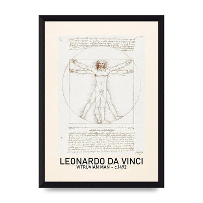Leonardo Da Vinci Vitruvian Man 1492 Art For The Home - A4 framed