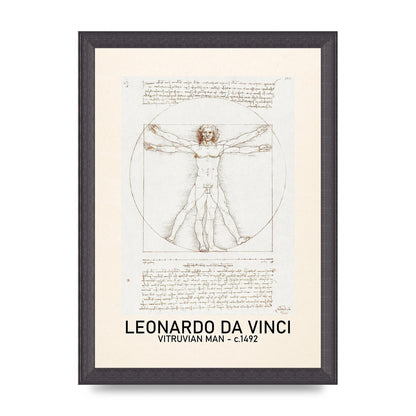 Leonardo Da Vinci Vitruvian Man 1492 Art For The Home - A4 framed