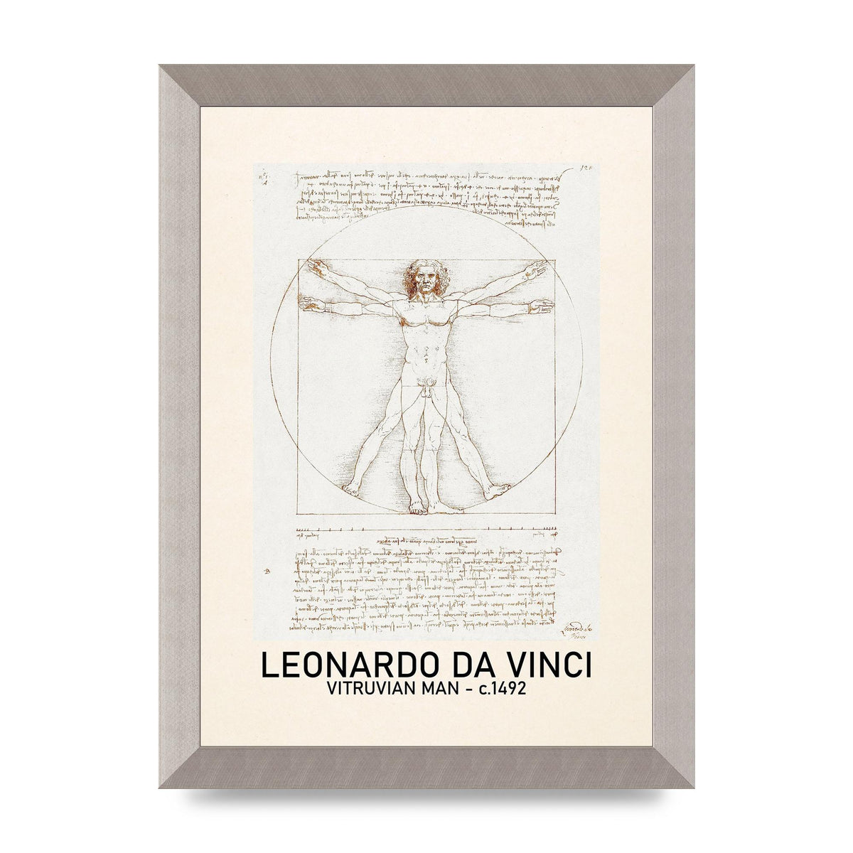 Leonardo Da Vinci Vitruvian Man 1492 Art For The Home - A4 framed