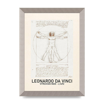 Leonardo Da Vinci Vitruvian Man 1492 Art For The Home - A4 framed