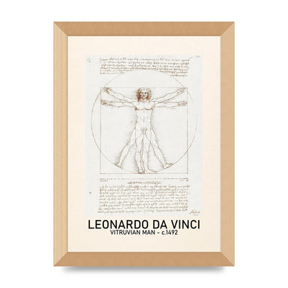 Leonardo Da Vinci Vitruvian Man 1492 Art For The Home - A4 framed