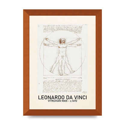 Leonardo Da Vinci Vitruvian Man 1492 Art For The Home - A4 framed