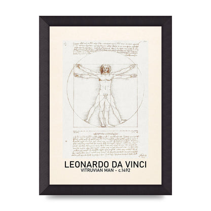 Leonardo Da Vinci Vitruvian Man 1492 Art For The Home - A4 framed