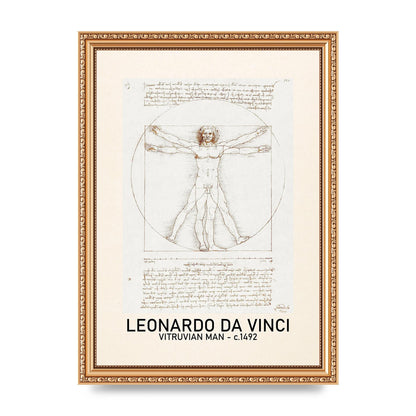 Leonardo Da Vinci Vitruvian Man 1492 Art For The Home - A4 framed
