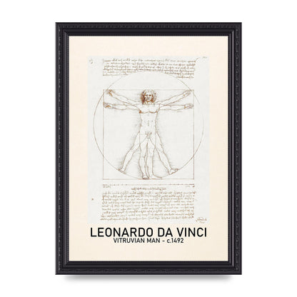 Leonardo Da Vinci Vitruvian Man 1492 Art For The Home - A4 framed