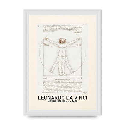 Leonardo Da Vinci Vitruvian Man 1492 Art For The Home - A4 framed