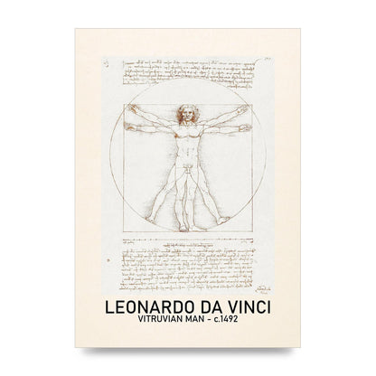 Leonardo Da Vinci Vitruvian Man 1492 Art For The Home - unframed print