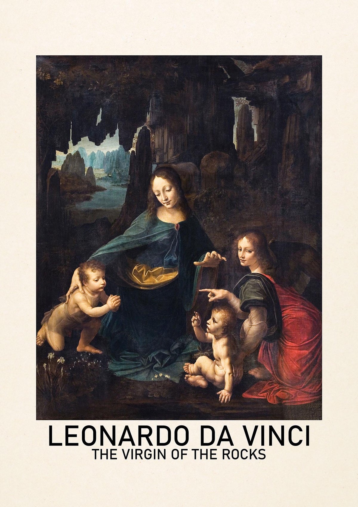 Leonardo Da Vinci The Virgin Of The Rocks Printed Poster - detail