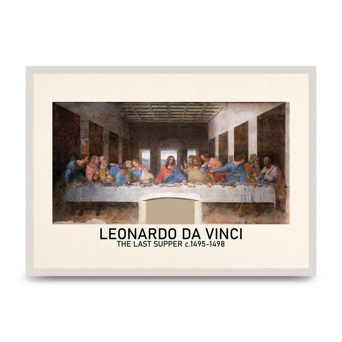 Leonardo Da Vinci The Last Supper 1495 1498 print in an A2 white saw cut grain frame