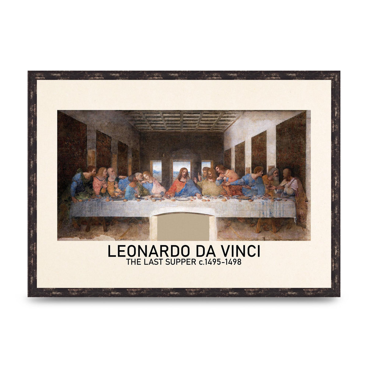 Leonardo Da Vinci The Last Supper 1495 1498 Wall Art - A2 framed