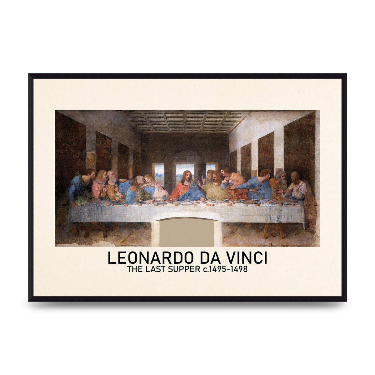Leonardo Da Vinci The Last Supper 1495 1498 Wall Art - A2 framed