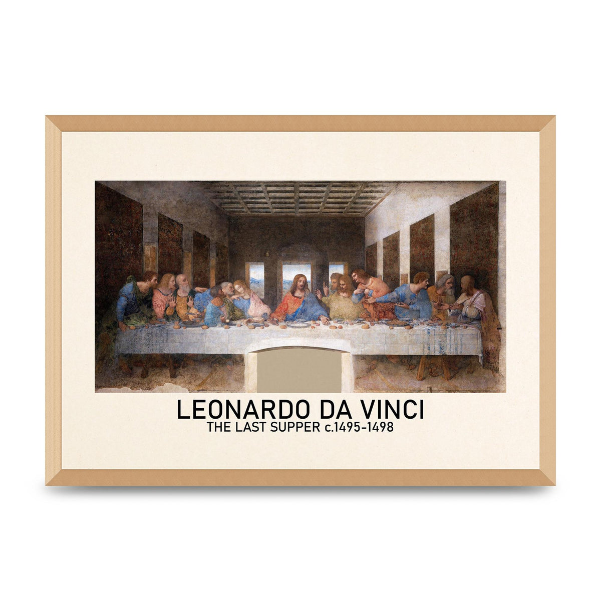 Leonardo Da Vinci The Last Supper 1495 1498 Wall Art - A2 framed