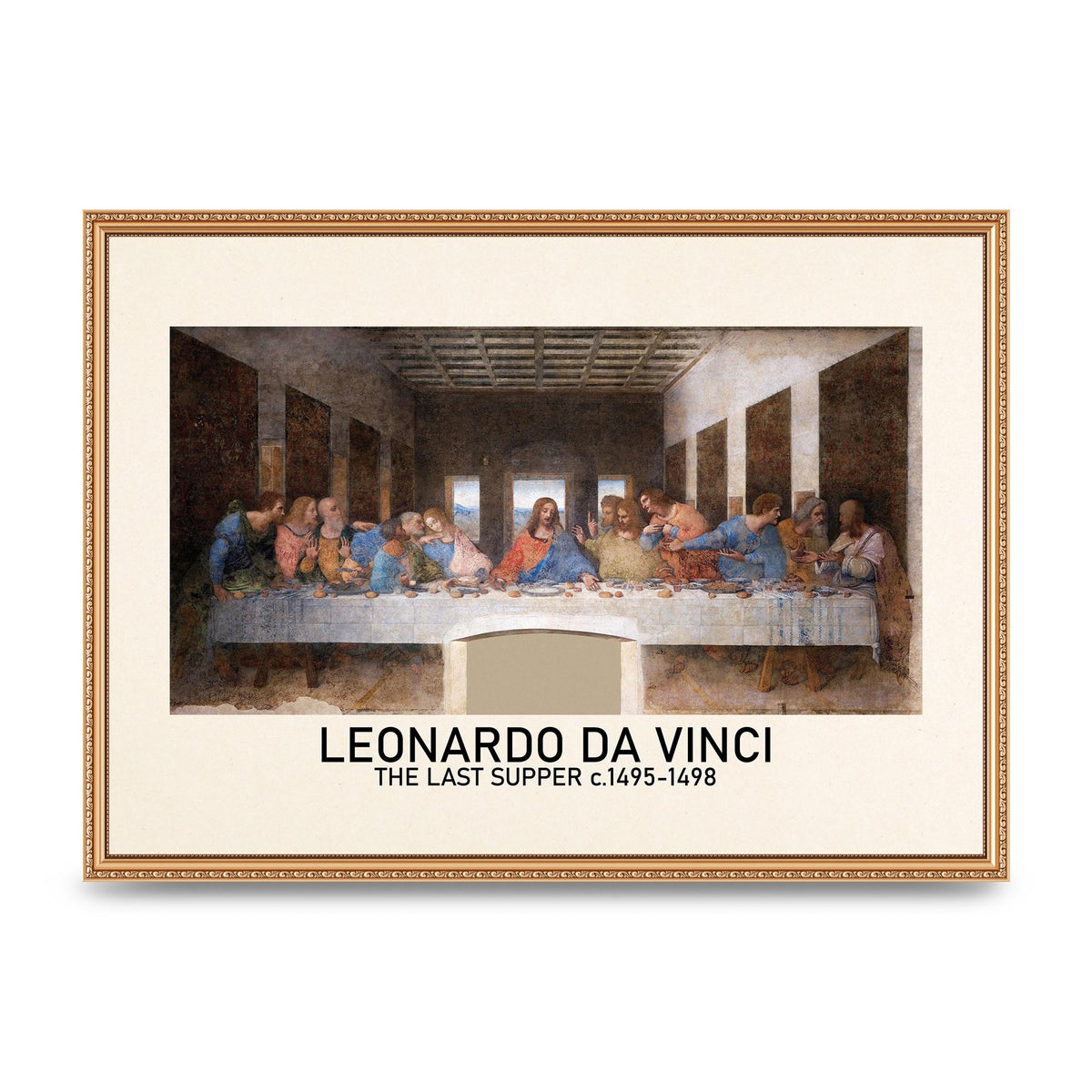 Leonardo Da Vinci The Last Supper 1495 1498 Wall Art - A2 framed