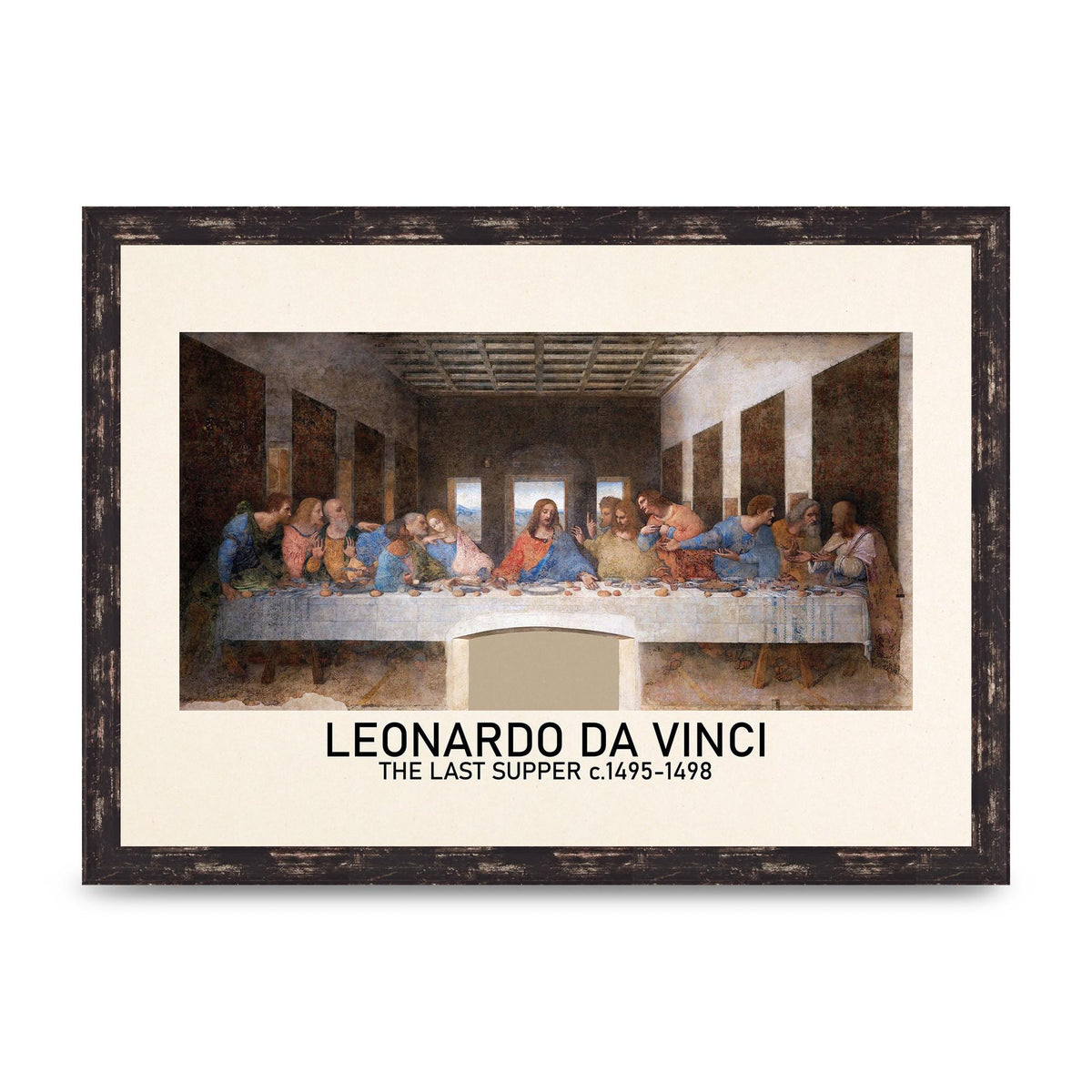 Leonardo Da Vinci The Last Supper 1495 1498 Wall Art - A3 framed