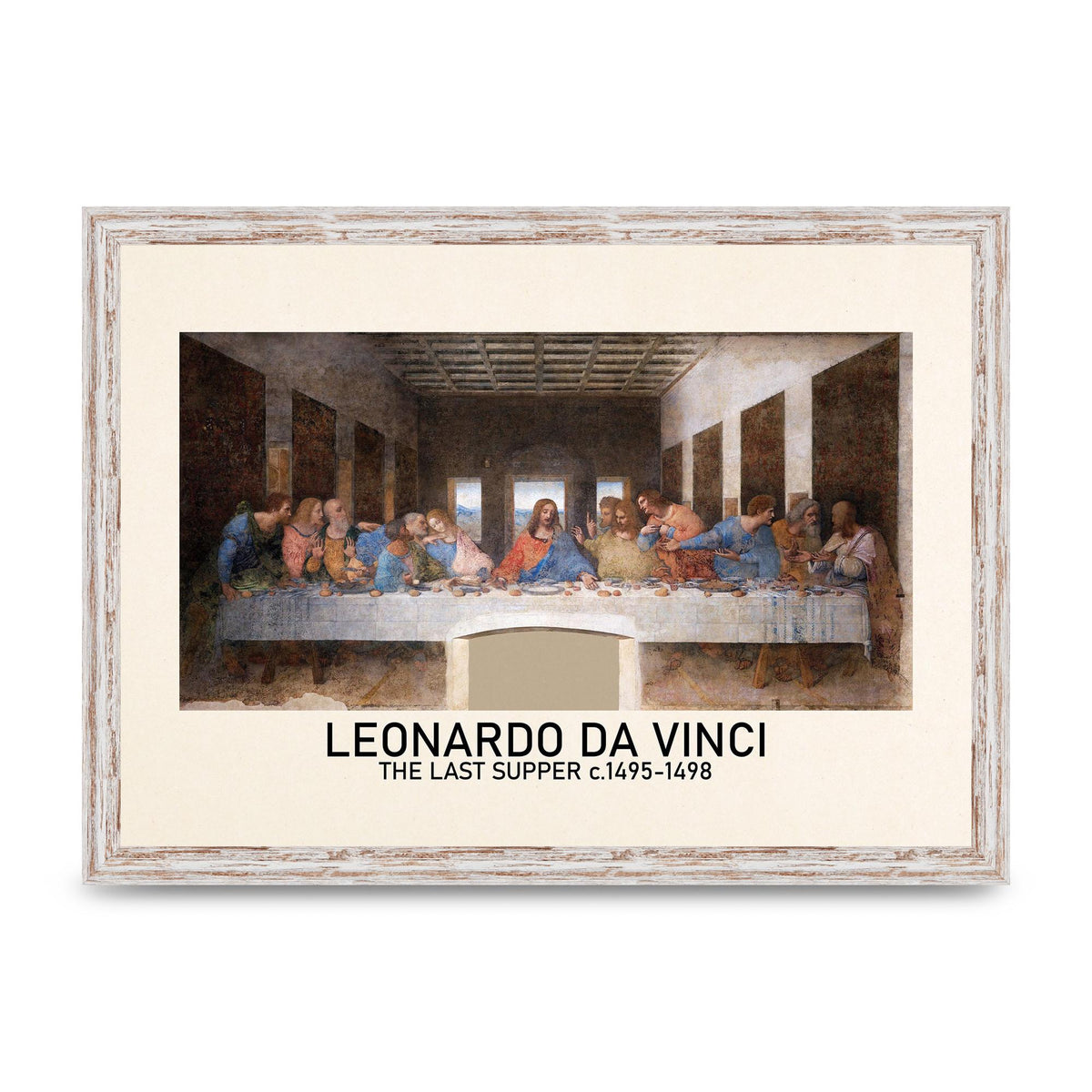 Leonardo Da Vinci The Last Supper 1495 1498 Wall Art - A3 framed
