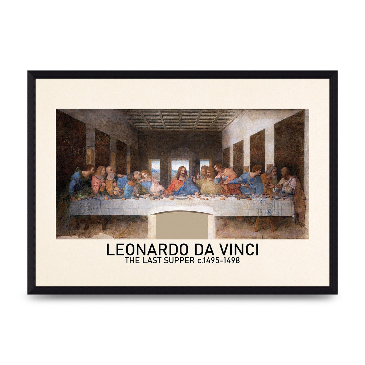 Leonardo Da Vinci The Last Supper 1495 1498 Wall Art - A3 framed