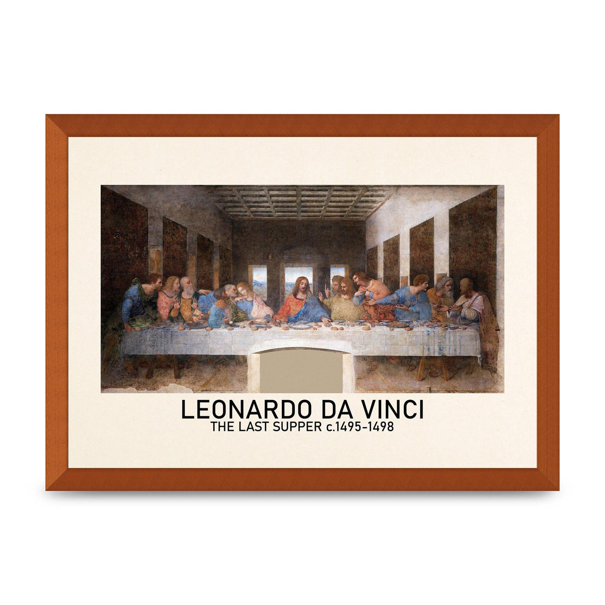 Leonardo Da Vinci The Last Supper 1495 1498 Wall Art - A3 framed