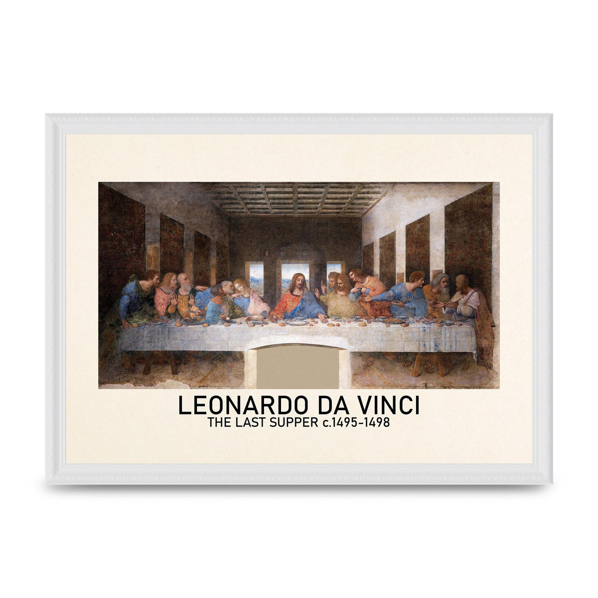 Leonardo Da Vinci The Last Supper 1495 1498 Wall Art - A3 framed