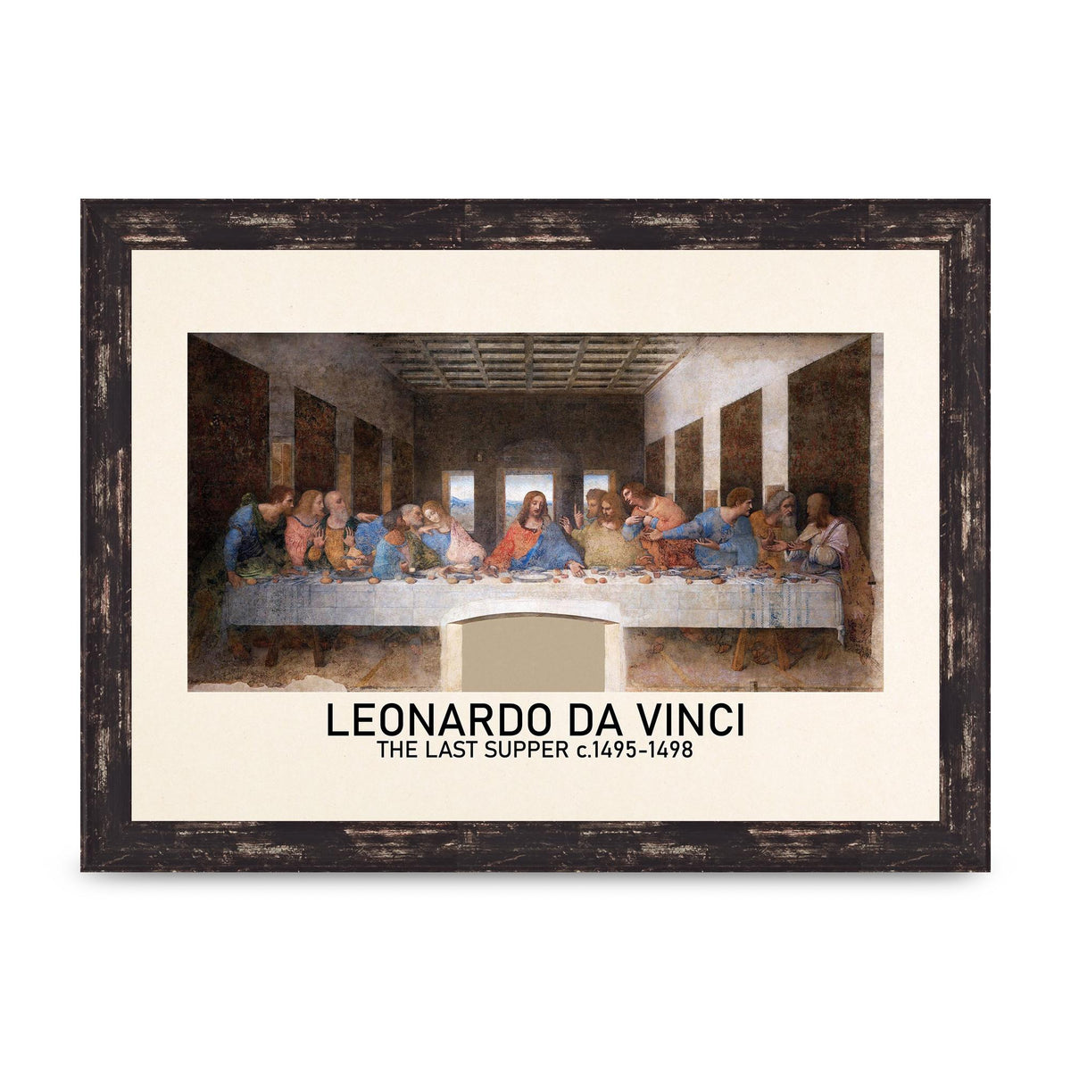 Leonardo Da Vinci The Last Supper 1495 1498 Wall Art - A4 framed