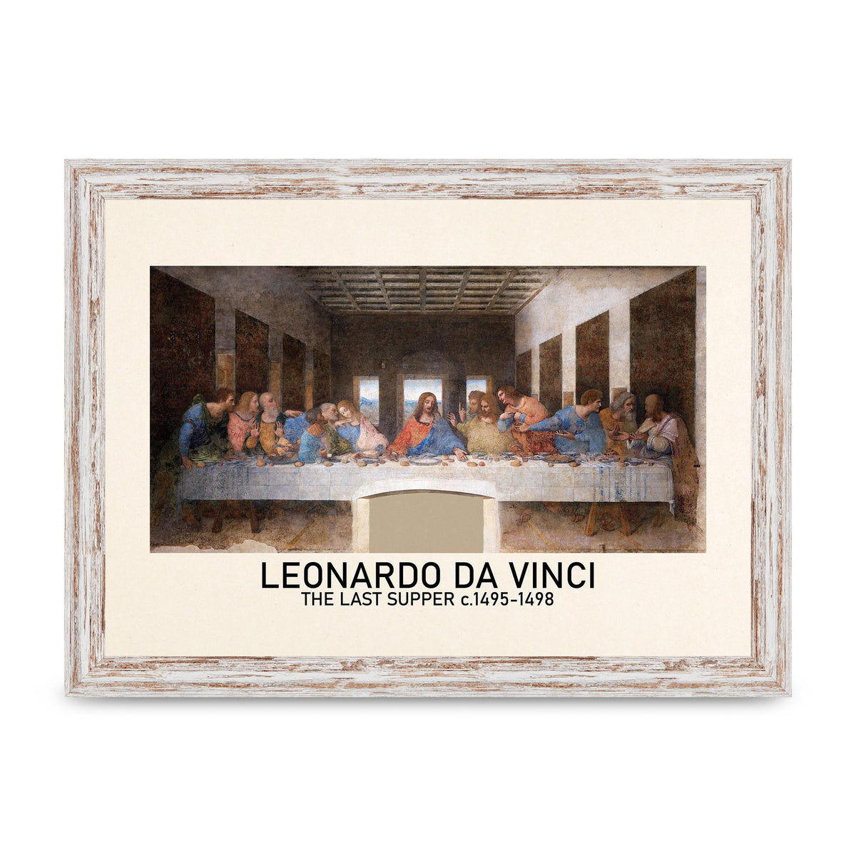 Leonardo Da Vinci The Last Supper 1495 1498 Wall Art - A4 framed