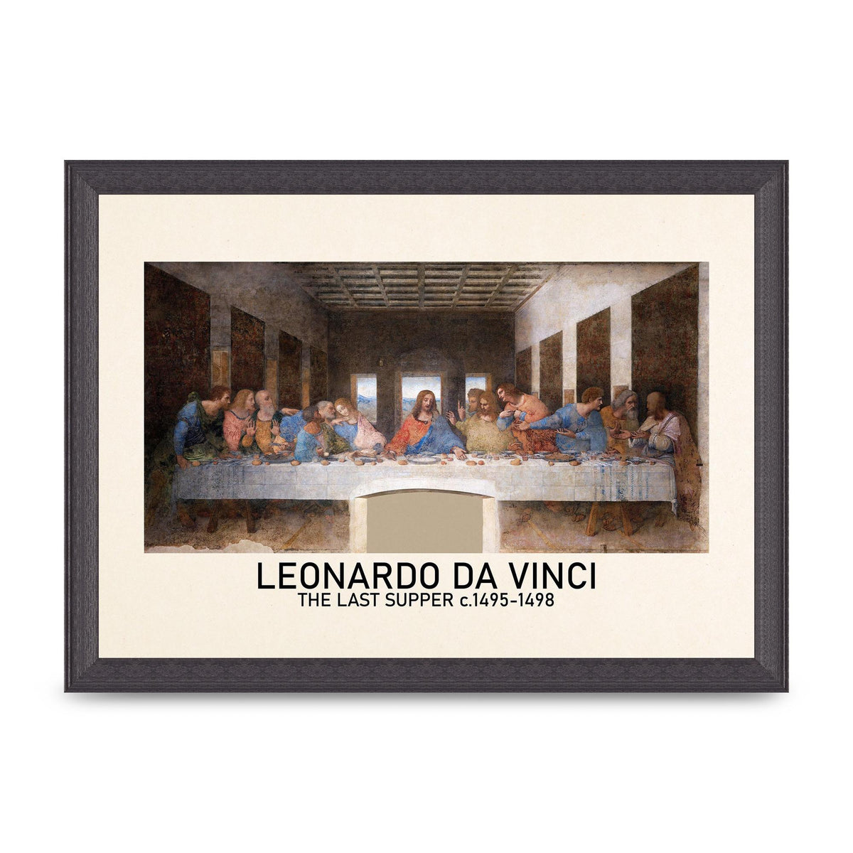 Leonardo Da Vinci The Last Supper 1495 1498 Wall Art - A4 framed