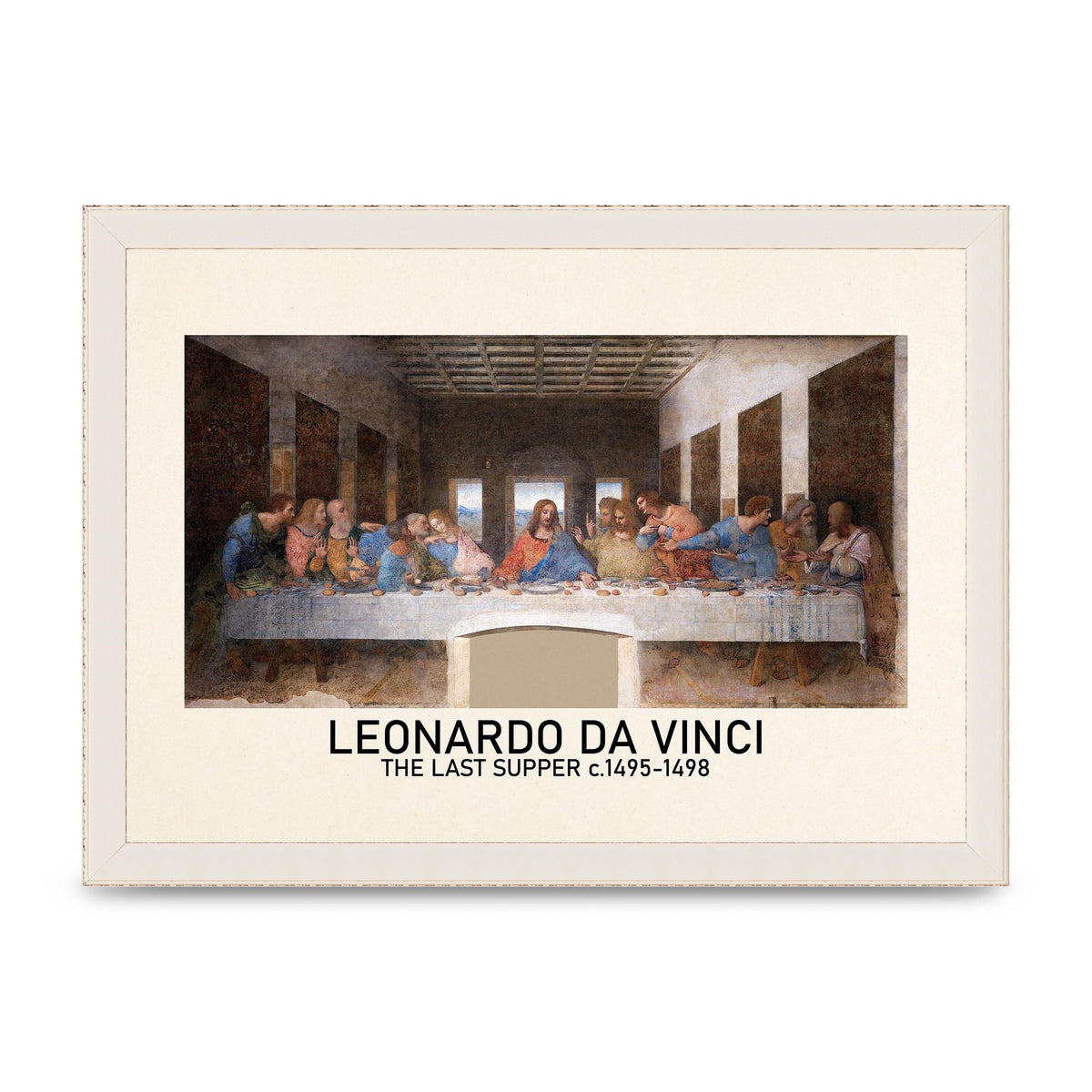 Leonardo Da Vinci The Last Supper 1495 1498 Wall Art - A4 framed