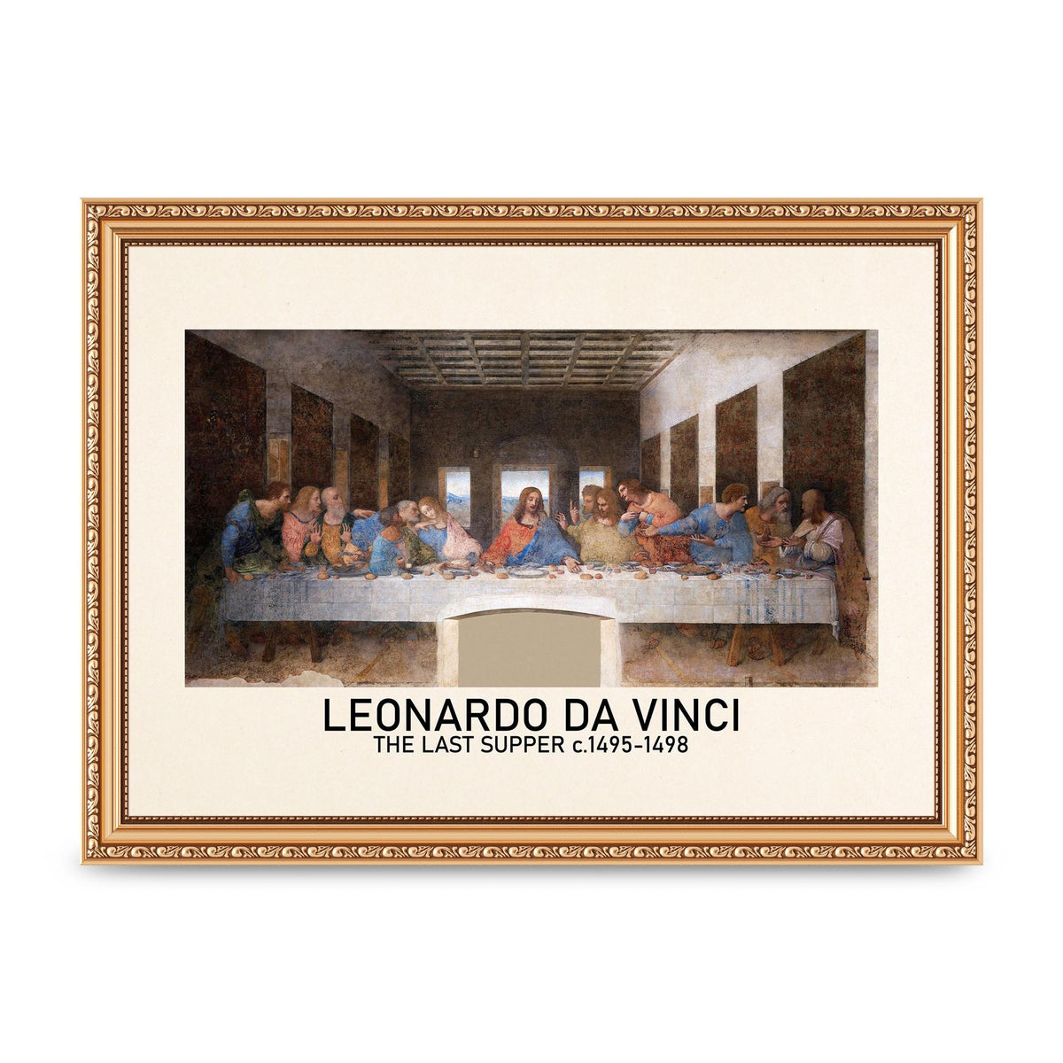 Leonardo Da Vinci The Last Supper 1495 1498 Wall Art - A4 framed
