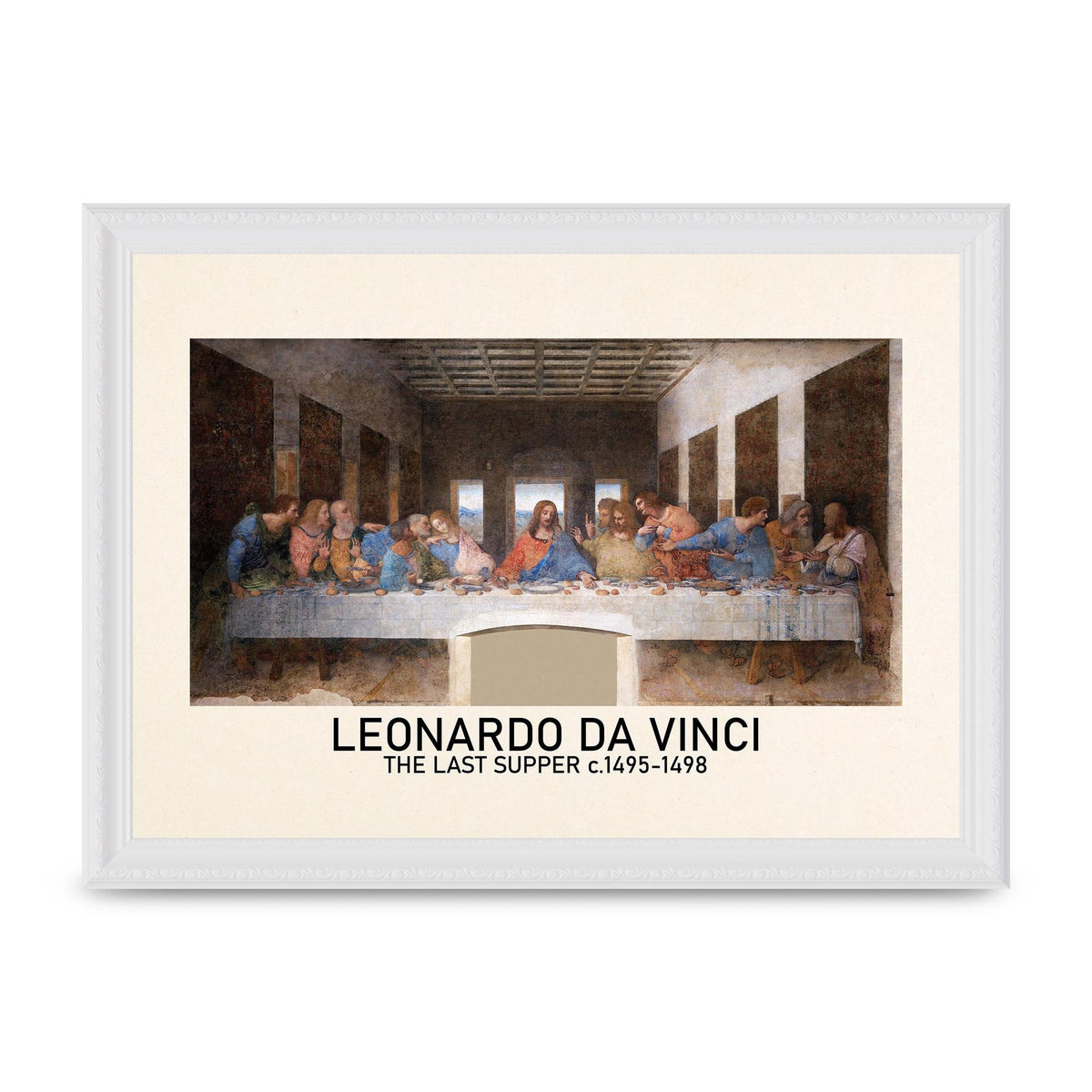 Leonardo Da Vinci The Last Supper 1495 1498 Wall Art - A4 framed