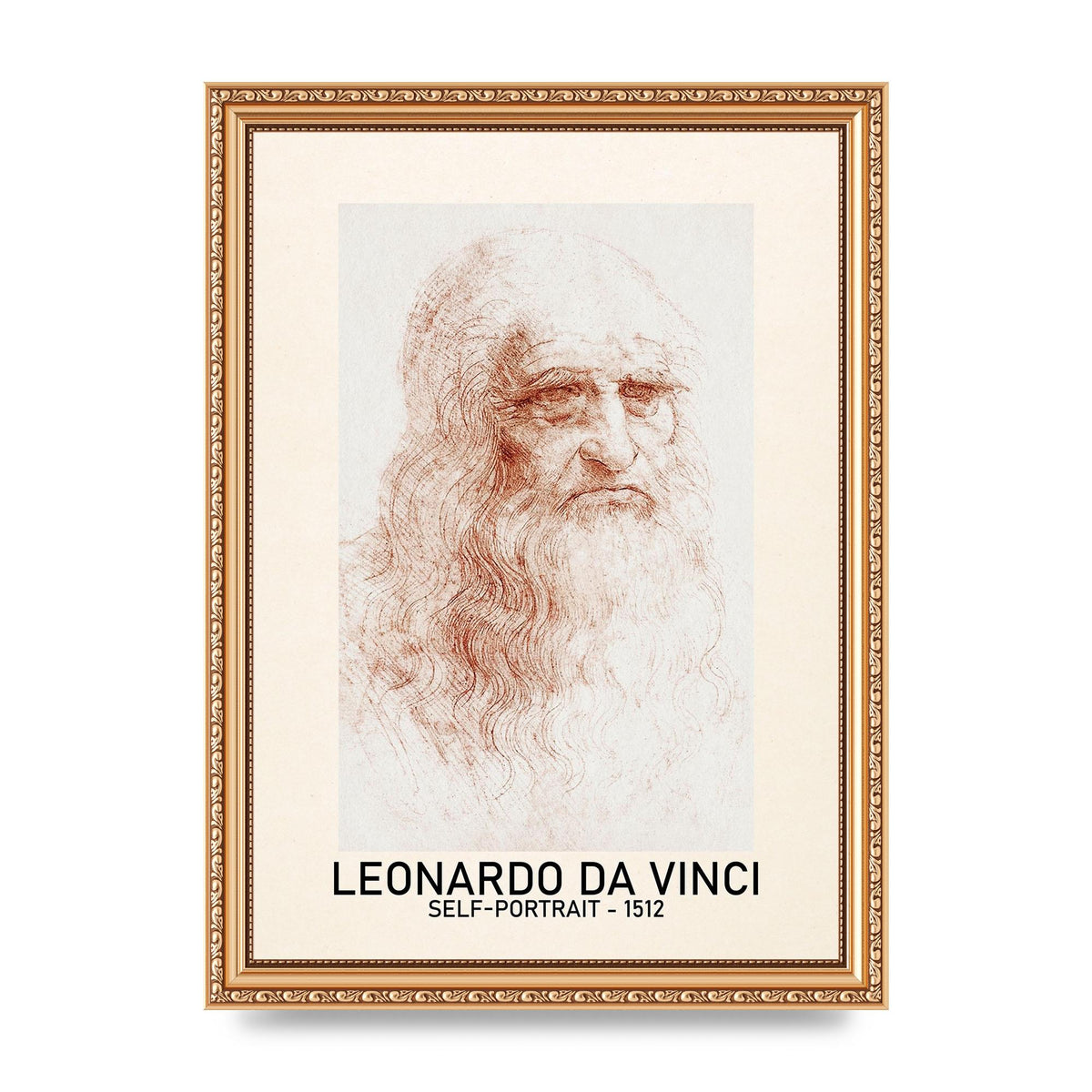 Leonardo Da Vinci Self Portrait 1512 Art For The Home - A4 framed
